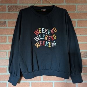 Vince Camuto - puffy sleeve Weekend sweatshirt sz . S